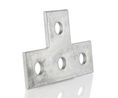 Support de fixation en T avec 4 trous, 120 x 80mm, Acier galvanisé, Lot de 5 pièces